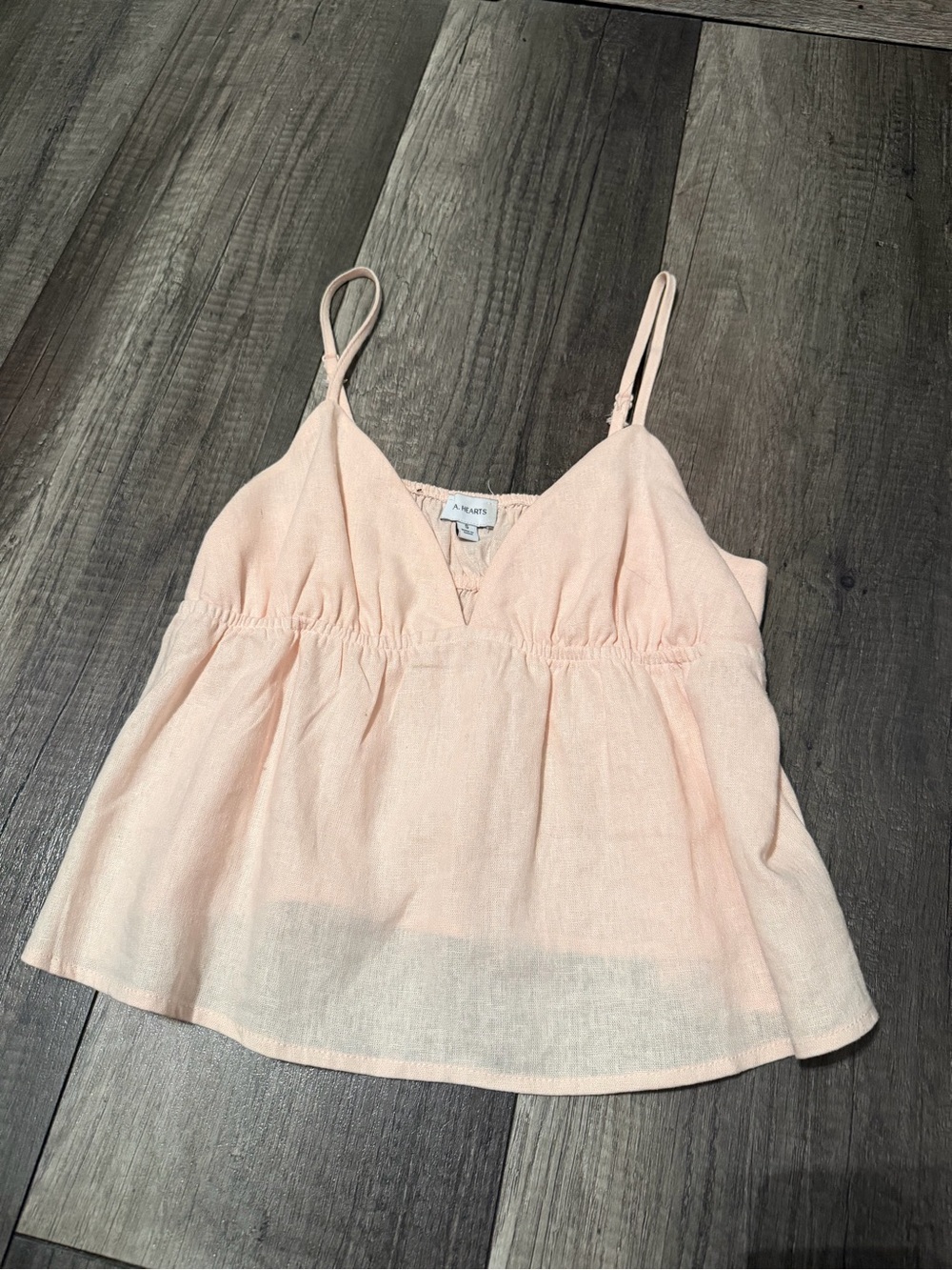 PacSun Light Pink Spaghetti Strap V-Neck Peplum Tank